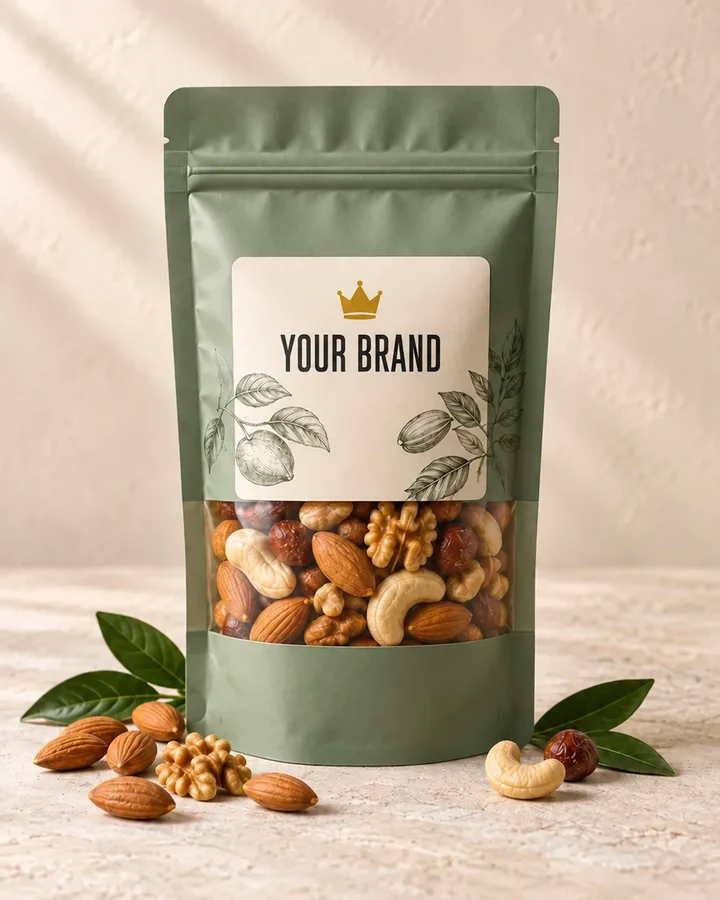 DOYPACK. Private-label packaging for nuts and dried fruit