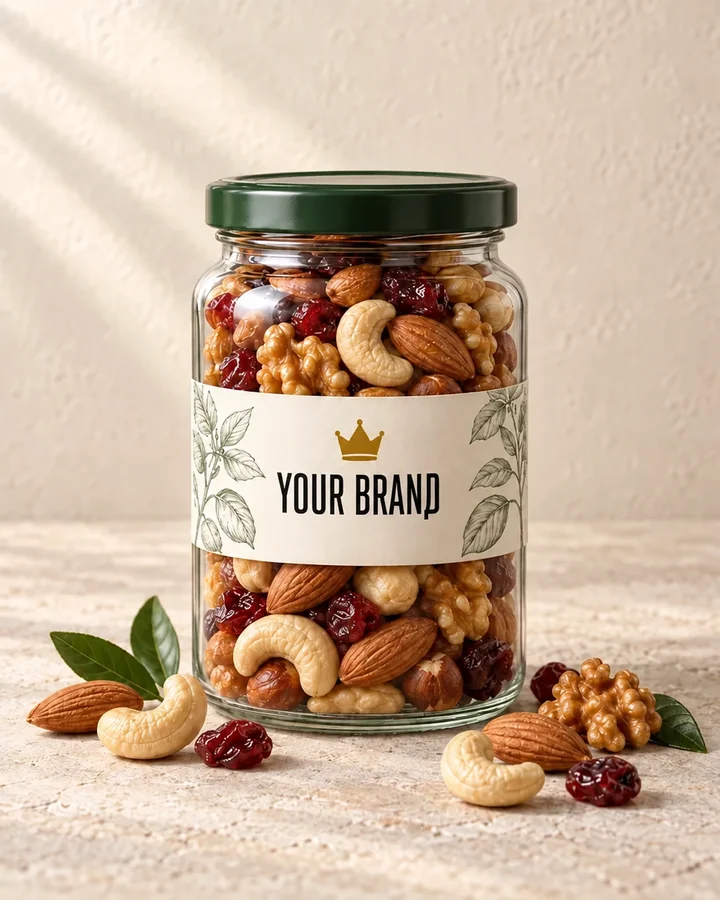 JAR. Private-label packaging for nuts and dried fruit
